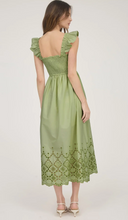 Load image into Gallery viewer, Becky | Kiwi Eyelet dress