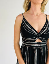 Load image into Gallery viewer, Embroidered Striped Twist Front Dress