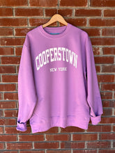 Load image into Gallery viewer, Cooperstown NY Varsity | Lavender Crewneck Graphic Sweatshirt