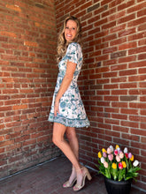 Load image into Gallery viewer, Dresses Annie Flutter Twist Front Teal Dress