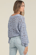 Load image into Gallery viewer, Sweater Periwinkle Open Knit Cardigan