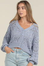 Load image into Gallery viewer, Sweater Periwinkle Open Knit Cardigan