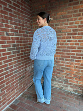 Load image into Gallery viewer, Sweater Periwinkle Open Knit Crochet Cardigan