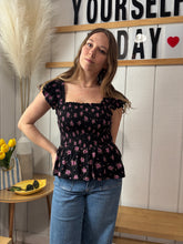Load image into Gallery viewer, Tops Elodie | Smocked Bodice Top with Flutter Sleeve