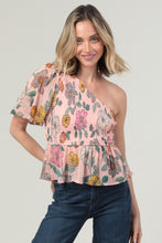 Load image into Gallery viewer, Tops One-Shoulder Smocked Top | Pink Floral