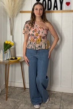 Load image into Gallery viewer, Tops Poppy | Pink Floral Smocked One-Shoulder Top