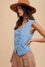 Load image into Gallery viewer, Coats & Jackets Charlie | Light Denim Button Down Vest