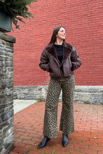 Load image into Gallery viewer, Denim Jessie Cheetah Denim | Stretch Wide Leg Pants