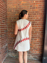 Load image into Gallery viewer, Baseball In Stitches | Baseball White Dress