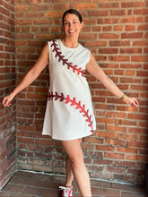 Load image into Gallery viewer, Baseball In Stitches | Baseball White Dress