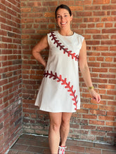 Load image into Gallery viewer, Baseball In Stitches | Baseball White Dress