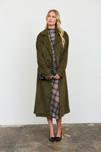 Load image into Gallery viewer, Coats & Jackets Cassidy | Olive Maxi Suede Trench Coat