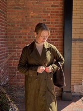 Load image into Gallery viewer, Coats & Jackets Cassidy | Olive Maxi Suede Trench Coat