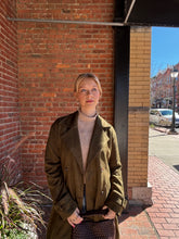 Load image into Gallery viewer, Coats & Jackets Cassidy | Olive Maxi Suede Trench Coat