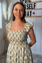 Load image into Gallery viewer, Dresses Agnes | Blue Floral Midi Dress