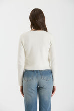 Load image into Gallery viewer, Sweater Ivory Button Front Cardigan