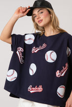 Load image into Gallery viewer, Baseball Baseball Sequin Tee | Navy