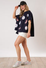 Load image into Gallery viewer, Baseball Baseball Sequin Tee | Navy