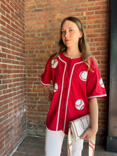 Load image into Gallery viewer, Baseball Sequin Baseball Jersey | Red