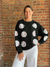Load image into Gallery viewer, Baseball Sequin Baseball Shirt | Black
