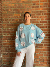 Load image into Gallery viewer, Baseball Sequin Baseball Shirt | Blue