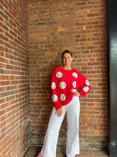 Load image into Gallery viewer, Baseball Sequin Baseball Shirt | Red