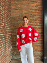 Load image into Gallery viewer, Baseball Sequin Baseball Shirt | Red