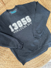 Load image into Gallery viewer, Graphic Apparel 13856 Walton NY | Zip Code Crewneck Sweatshirt