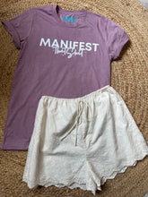Load image into Gallery viewer, Graphic Apparel Manifest that sh!t | Mauve Graphic Tee