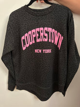 Load image into Gallery viewer, Graphic Baseball Cooperstown NY | Pink Cheetah Crewneck Sweatshirt