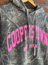 Load image into Gallery viewer, Graphic Baseball Cooperstown NY Varsity HOODIE | Pink Puff Camo Sweatshirt