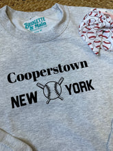 Load image into Gallery viewer, Graphic Baseball S Cooperstown | Grey Crewneck Sweatshirt