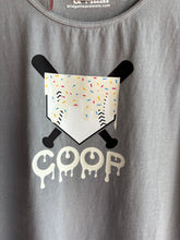 Load image into Gallery viewer, Graphic Baseball Vanilla Ice Cream Drip | Grey Graphic Tank