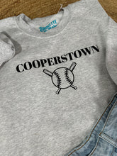 Load image into Gallery viewer, Graphic Baseball XS Cooperstown | Grey Crewneck Sweatshirt