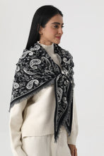 Load image into Gallery viewer, Scarves Black Women Paisley Print Tassel Triangle Scarf Warm Shawl Wrap