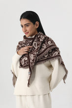 Load image into Gallery viewer, Scarves Brown Women Paisley Print Tassel Triangle Scarf Warm Shawl Wrap
