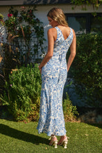 Load image into Gallery viewer, Dresses Rhiannon | Plunging Tie Back Maxi in Parisian Blue
