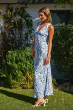 Load image into Gallery viewer, Dresses Rhiannon | Plunging Tie Back Maxi in Parisian Blue