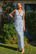 Load image into Gallery viewer, Dresses Rhiannon | Plunging Tie Back Maxi in Parisian Blue