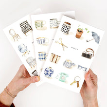 Load image into Gallery viewer, Lifestyle Softtouch Cover Notebook with Original Watercolor Artwork: Mugs