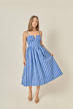 Load image into Gallery viewer, Marine Striped Maxi Dress: BLUE STRIPE / XS