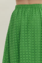 Load image into Gallery viewer, Bottoms Everly | Eyelet Midi Skirt in Green