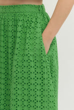 Load image into Gallery viewer, Bottoms Everly | Eyelet Midi Skirt in Green