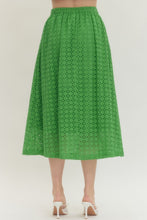 Load image into Gallery viewer, Bottoms Everly | Eyelet Midi Skirt in Green
