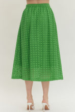 Load image into Gallery viewer, Bottoms Everly | Eyelet Midi Skirt in Green