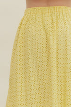 Load image into Gallery viewer, Bottoms Everly | Eyelet Midi Skirt in Lemon