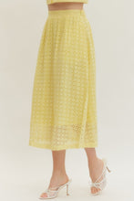 Load image into Gallery viewer, Bottoms Everly | Eyelet Midi Skirt in Lemon
