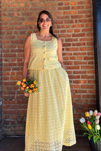 Load image into Gallery viewer, Bottoms Everly | Eyelet Midi Skirt in Lemon