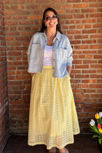 Load image into Gallery viewer, Bottoms Everly | Eyelet Midi Skirt in Lemon