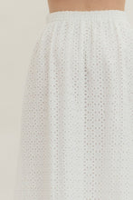 Load image into Gallery viewer, Bottoms Everly | Eyelet Midi Skirt in Off-White